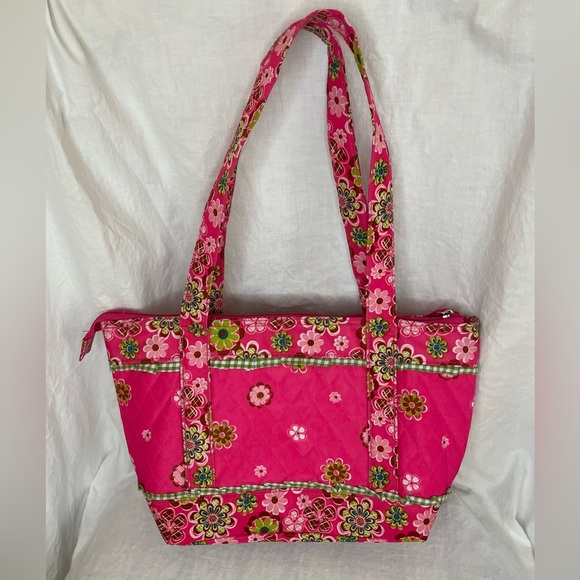 Insulated Tote in Bright Spring Colors. Charming Pink & Green Floral Design NWOT - Picture 3 of 11